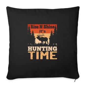 Rise N Shine C’est l’heure de la chasse Hunter Dad - Housse de coussin décorative 45 x 45 cm - noir - Devant