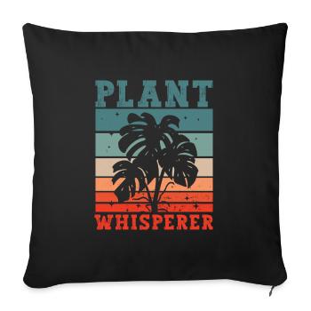 Plant Whisperer Hobby Gardener - Sofa pillowcase 17,3'' x 17,3'' (45 x 45 cm) - black - Front
