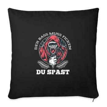 Techno Spruch Elektro Party Festival Rave - Sofakissenbezug 45 x 45 cm - Schwarz - Vorne