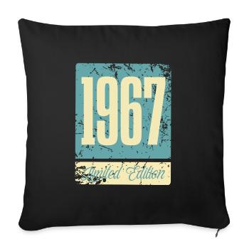 1967 Born Birthday Year of birth - Sofa pillowcase 17,3'' x 17,3'' (45 x 45 cm) - black - Front