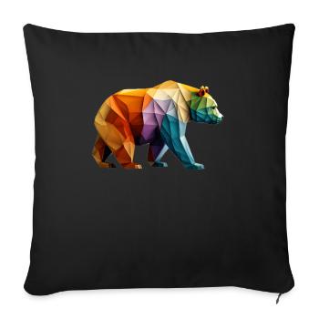 Origami Bear Bär Kunst Geometrie Moderne Arty - Sofakissenbezug 45 x 45 cm - Schwarz - Vorne