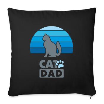 Cat dad - Sofa pillowcase 17,3'' x 17,3'' (45 x 45 cm) - black - Front