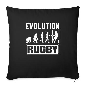 Rugby Ball Sport Player Retro Evolution Rugby Team - Sofa pillowcase 17,3'' x 17,3'' (45 x 45 cm) - black - Front