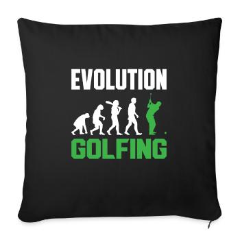 Évolution du golf du singe au golf masculin - Housse de coussin décorative 45 x 45 cm - noir - Devant
