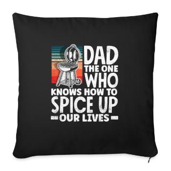 Papa qui sait pimenter nos vies Celui de notre père - Housse de coussin décorative 45 x 45 cm - noir - Devant