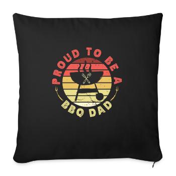 Fier d’être BBQ Papa Fête des Pères Grill - Housse de coussin décorative 45 x 45 cm - noir - Devant