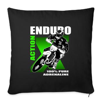 Enduro Offroad - Sofa pillowcase 17,3'' x 17,3'' (45 x 45 cm) - black - Front