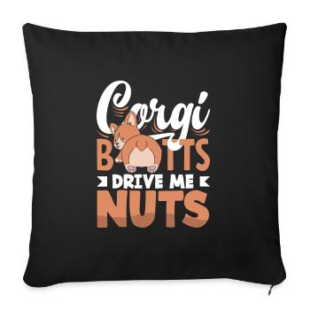 Corgi Butts Drive Me Nuts Corgi Butt Dog Lovers - Sofa pillowcase 17,3'' x 17,3'' (45 x 45 cm) - black - Front
