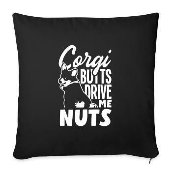 Corgi Butts Drive Me Nuts Corgi Butt Dog Lovers - Sofa pillowcase 17,3'' x 17,3'' (45 x 45 cm) - black - Front