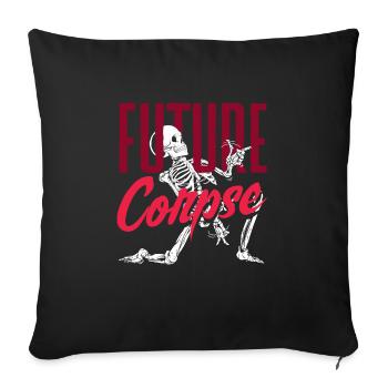 Future Corpse Dark Gothic Squelette - Housse de coussin décorative 45 x 45 cm - noir - Devant
