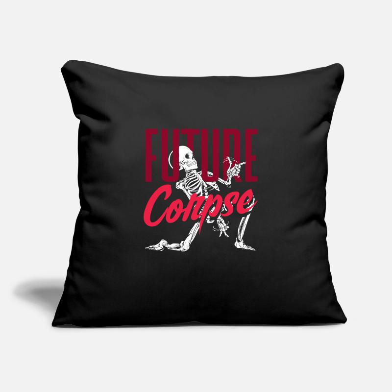 Future Corpse Dark Gothic Squelette Housse de coussin décorative 45 x 45 cm