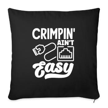 Crimpin' Ain’t Easy Network Admin - Housse de coussin décorative 45 x 45 cm - noir - Devant