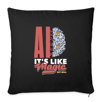 Ai c’est comme de la magie mais de l’informatique réelle - Housse de coussin décorative 45 x 45 cm - noir - Devant