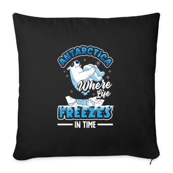 Antarctica where life freezes in time Expedition - Sofa pillowcase 17,3'' x 17,3'' (45 x 45 cm) - black - Front