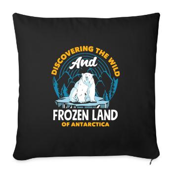Discovering the wild and frozen land of Antarctica - Sofa pillowcase 17,3'' x 17,3'' (45 x 45 cm) - black - Front