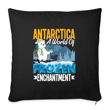 Antarctica a world of frozen enchantment - Sofa pillowcase 17,3'' x 17,3'' (45 x 45 cm) - black - Front