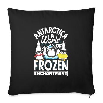 Antarctica a world of frozen enchantment - Sofa pillowcase 17,3'' x 17,3'' (45 x 45 cm) - black - Front