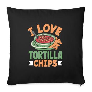 Taco Design for a Mexican Food Lover with Spanish - Sofa pillowcase 17,3'' x 17,3'' (45 x 45 cm) - black - Front