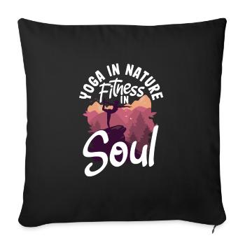 Yoga in nature fitness in soul - Sofakissenbezug 45 x 45 cm - Schwarz - Vorne