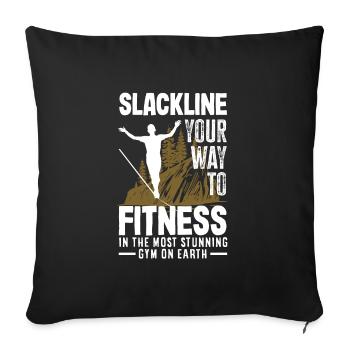 Slackline your way to fitness, in the most - Sofa pillowcase 17,3'' x 17,3'' (45 x 45 cm) - black - Front