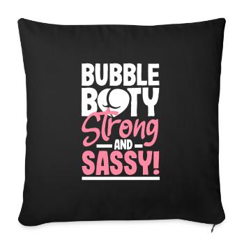 Bubble Booty, fort et impertinent - Housse de coussin décorative 45 x 45 cm - noir - Devant