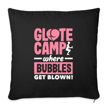 Camp fessier: où les bulles se font exploser - Housse de coussin décorative 45 x 45 cm - noir - Devant