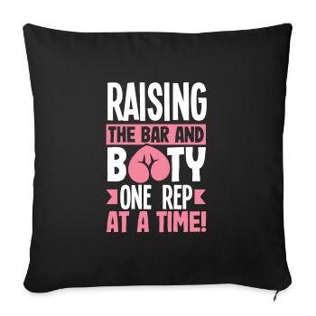 Relever la barre et le butin, un représentant à la fois - Housse de coussin décorative 45 x 45 cm - noir - Devant