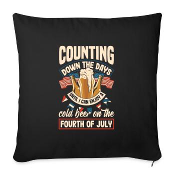 Counting down the days until I can enjoy cold beer - Sofa pillowcase 17,3'' x 17,3'' (45 x 45 cm) - black - Front
