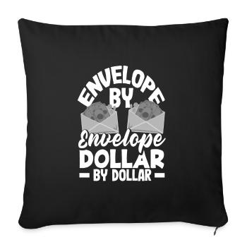 Enveloppe par enveloppe Dollar par dollar comptant - Housse de coussin décorative 45 x 45 cm - noir - Devant