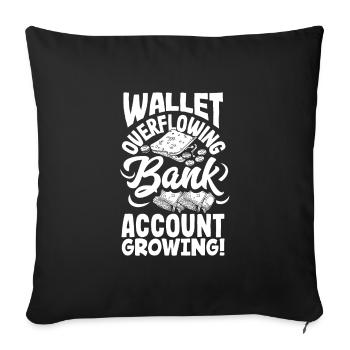 Wallet Overflowing Bank Account Growing Cash - Sofa pillowcase 17,3'' x 17,3'' (45 x 45 cm) - black - Front