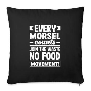 Chaque bouchée compte Rejoignez le Waste No Food - Housse de coussin décorative 45 x 45 cm - noir - Devant