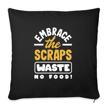 Embrassez les restes, ne gaspillez pas de nourriture! Conscient - Housse de coussin décorative 45 x 45 cm - noir - Devant