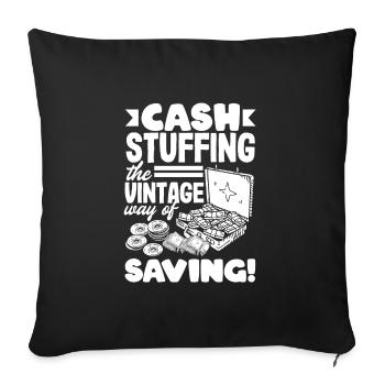 Cash Stuffing: la façon vintage d’économiser - Housse de coussin décorative 45 x 45 cm - noir - Devant