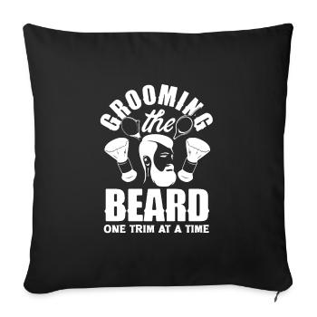 Grooming the beard one trim at a time Beard - Sofa pillowcase 17,3'' x 17,3'' (45 x 45 cm) - black - Front