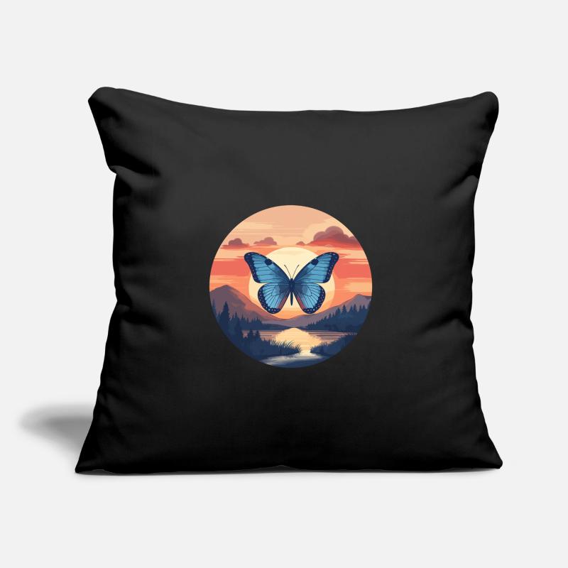 Blauer Morpho-Schmetterling Sofakissenbezug 45 x 45 cm