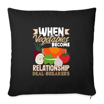 When vegetables become relationship deal-breakers - Sofakissenbezug 45 x 45 cm - Schwarz - Vorne