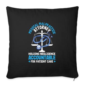 Avocat spécialisé dans la faute professionnelle médicale Soins aux patients - Housse de coussin décorative 45 x 45 cm - noir - Devant