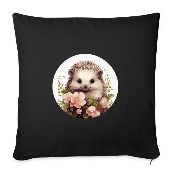Süßer Igel - Sofakissenbezug 45 x 45 cm - Schwarz - Vorne