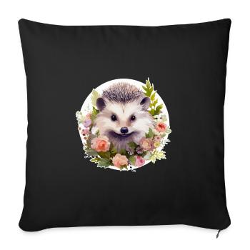 Süßer Igel - Sofakissenbezug 45 x 45 cm - Schwarz - Vorne