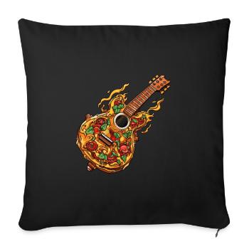 Pizza Gitarre - Sofakissenbezug 45 x 45 cm - Schwarz - Vorne