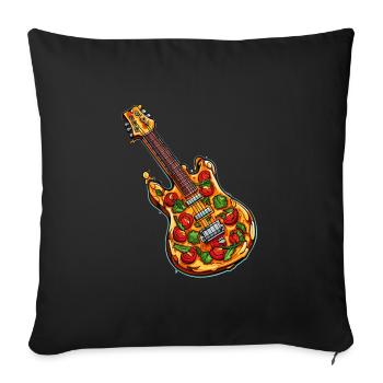Pizza Gitarre - Sofakissenbezug 45 x 45 cm - Schwarz - Vorne