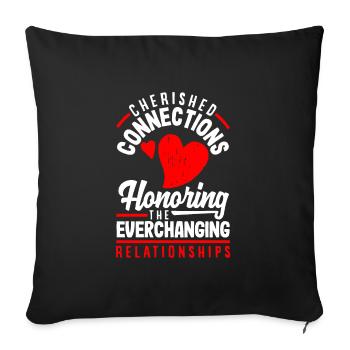 Honoring the Everchanging Relationships - Sofa pillowcase 17,3'' x 17,3'' (45 x 45 cm) - black - Front