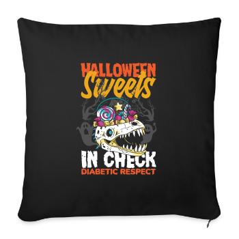 Bonbons d’Halloween en contrôle Respect diabétique - Housse de coussin décorative 45 x 45 cm - noir - Devant