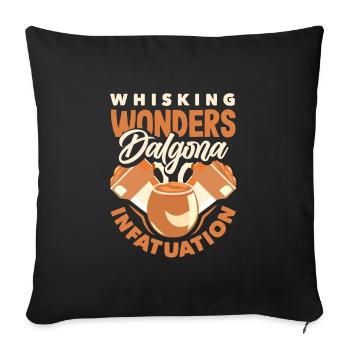 Whisking Wonders Dalgona Infatuation - Sofakissenbezug 45 x 45 cm - Schwarz - Vorne