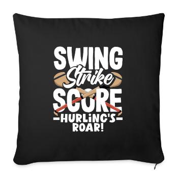 Hurling Irlande Gaélique Équipe irlandaise de sport sliotar - Housse de coussin décorative 45 x 45 cm - noir - Devant