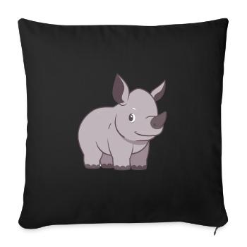 Rhinoceros - Sofa pillowcase 17,3'' x 17,3'' (45 x 45 cm) - black - Front
