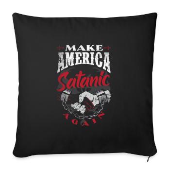 Satan Make America Satanic Again Occult - Sofa pillowcase 17,3'' x 17,3'' (45 x 45 cm) - black - Front
