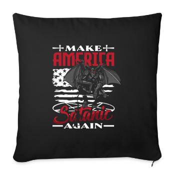 Satan Make America Satanic Again Occult - Sofa pillowcase 17,3'' x 17,3'' (45 x 45 cm) - black - Front