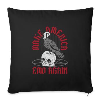 Emoticon Make America Emo Again Emocore Aesthetic - Sofa pillowcase 17,3'' x 17,3'' (45 x 45 cm) - black - Front