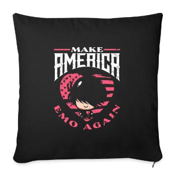 Emoticon Make America Emo Again Emocore Aesthetic - Sofa pillowcase 17,3'' x 17,3'' (45 x 45 cm) - black - Front